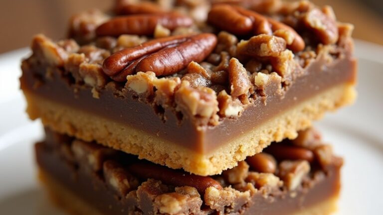 Healthy Vegan Pecan Pie Bars walnuts in the top