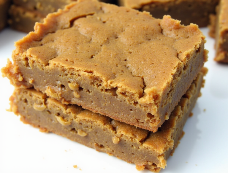 Freshly baked Gluten-Free Maple Blondies cut into squares on a wooden board.